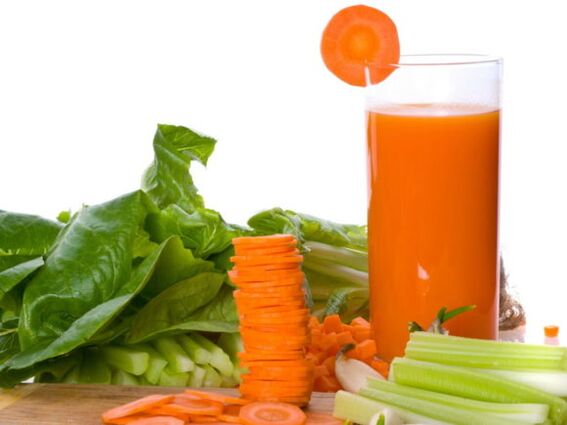 Sariwang kinatas na mga juice mula sa mga varicose veins